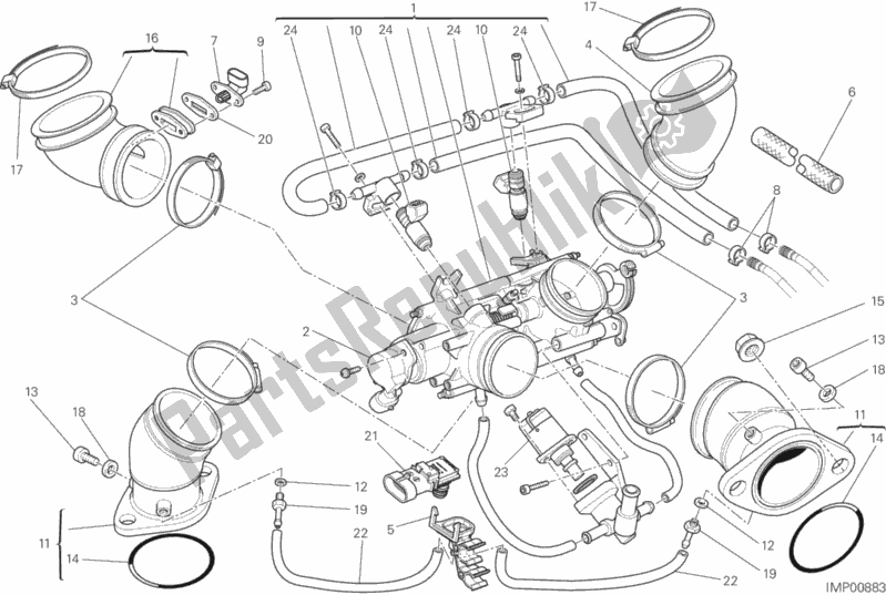 Wszystkie części do 016 - Korpus Przepustnicy Ducati Monster 796 Thailand 2014